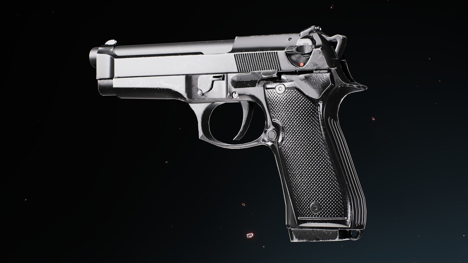 Beretta M9 Low-poly 3D model_3