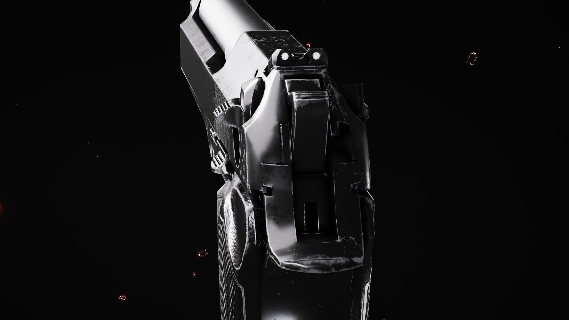 Beretta M9 Low-poly 3D model_9