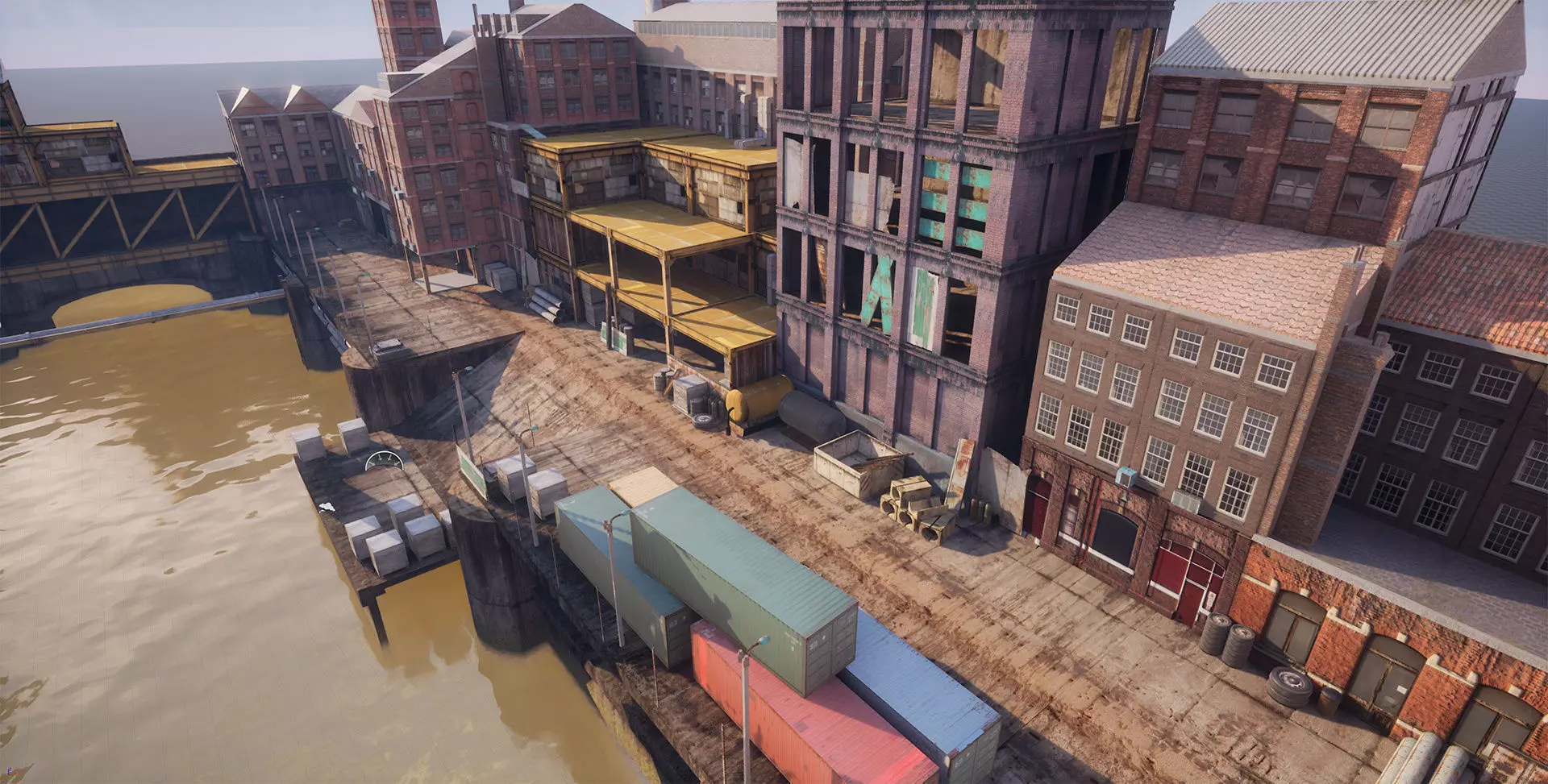 Industrial District Modular Pack Low-poly 3D model_0
