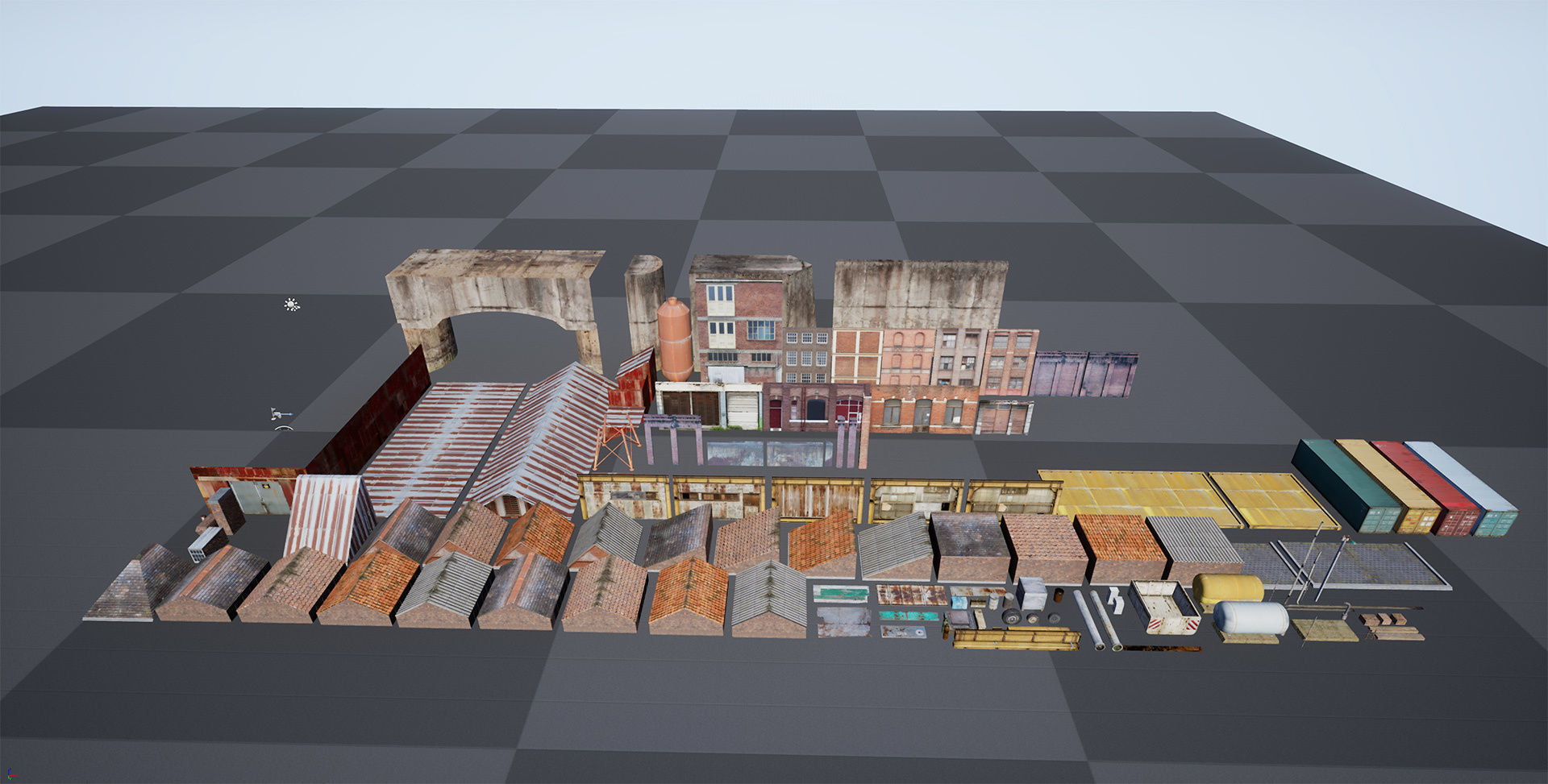 Industrial District Modular Pack Low-poly 3D model_15