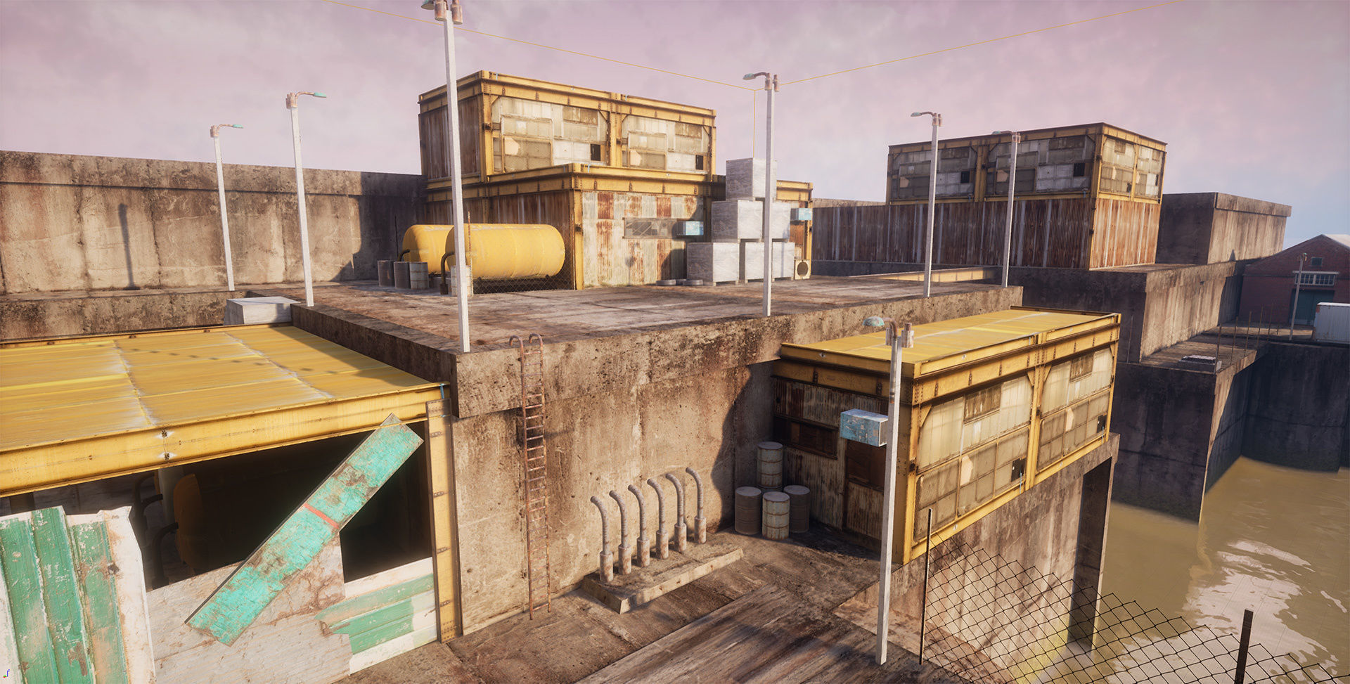 Industrial District Modular Pack Low-poly 3D model_26