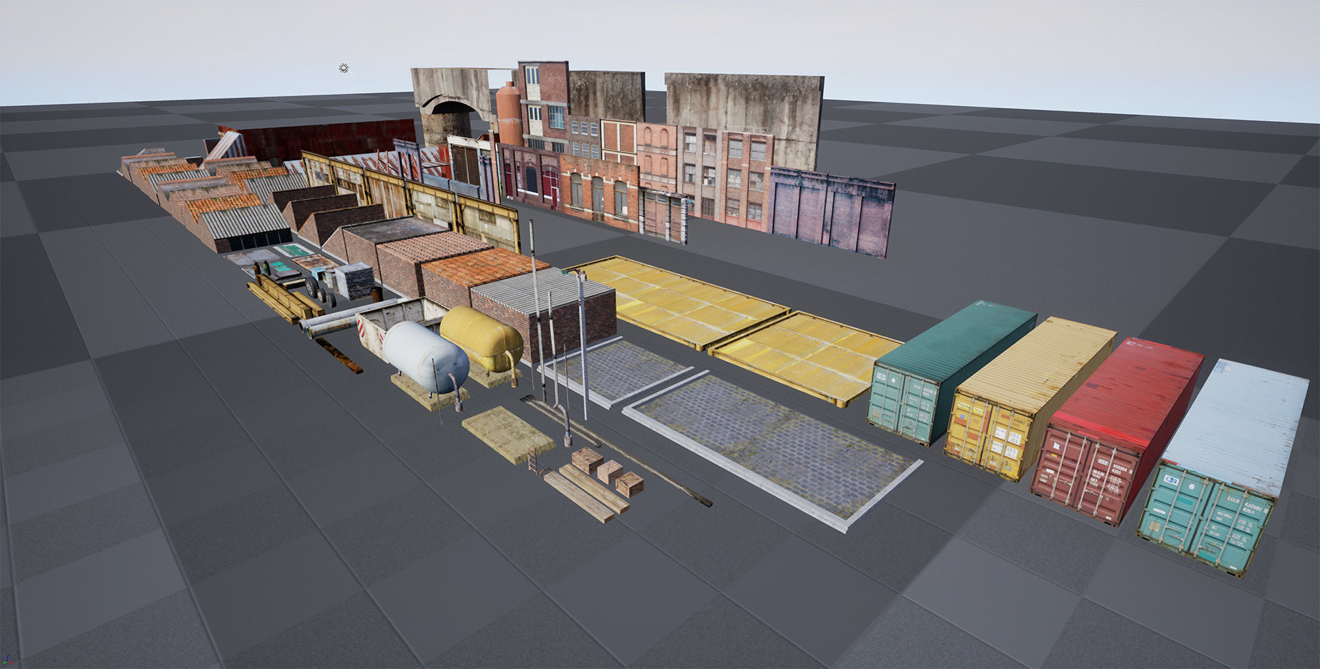 Industrial District Modular Pack Low-poly 3D model_22