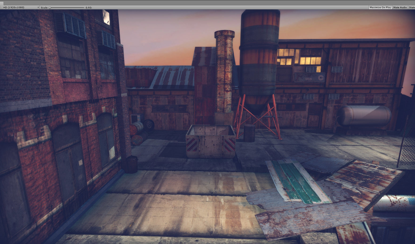 Industrial District Modular Pack Low-poly 3D model_9