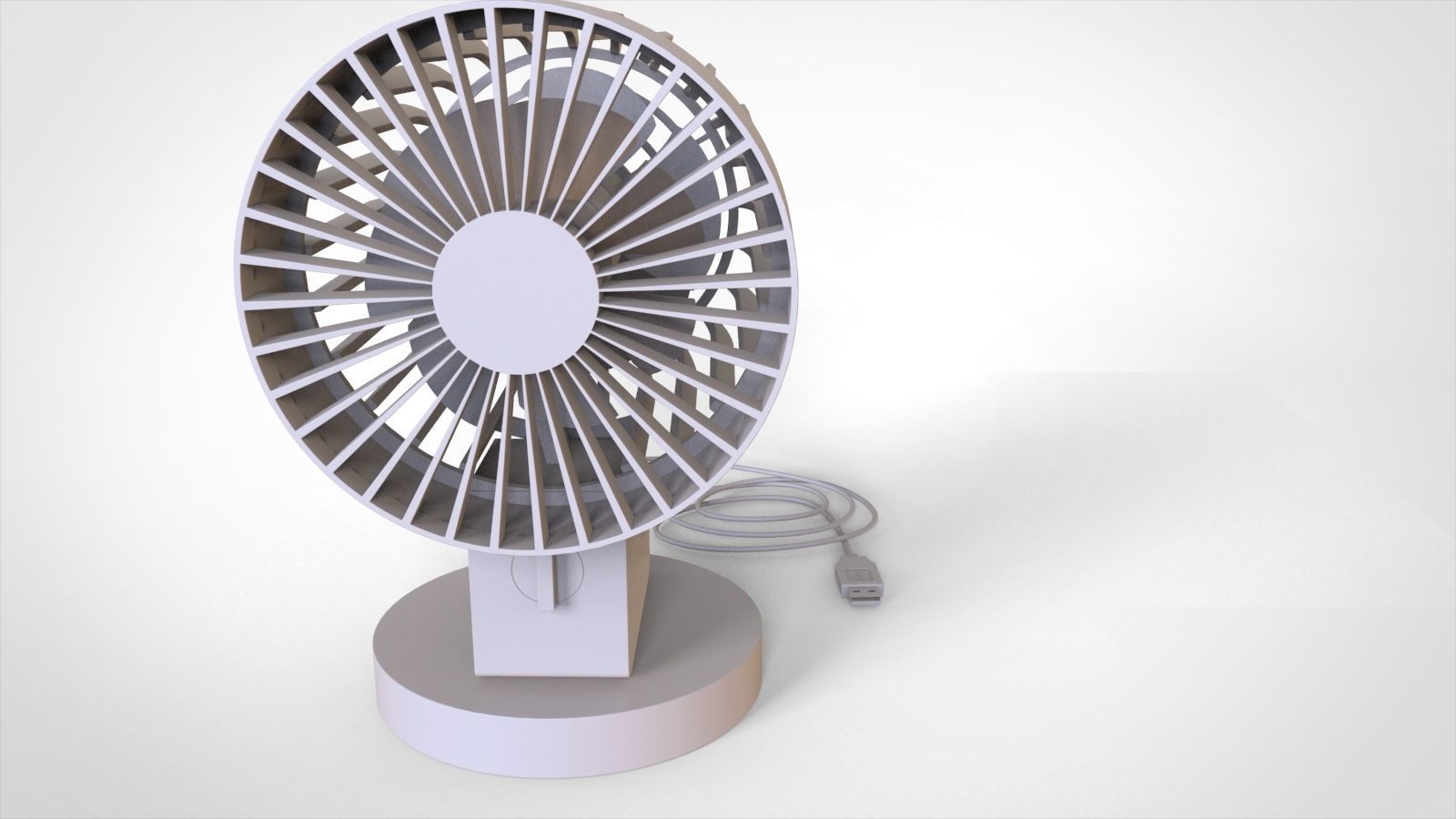 Mini electric fan 3D model_2