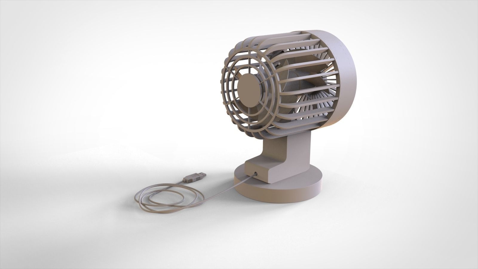 Mini electric fan 3D model_5