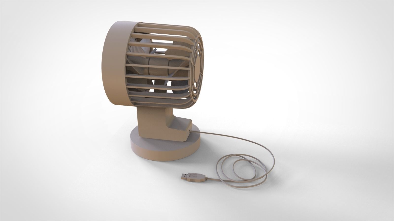 Mini electric fan 3D model_4