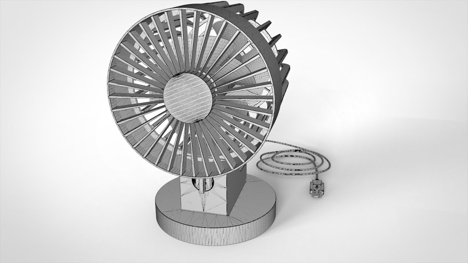 Mini electric fan 3D model_11
