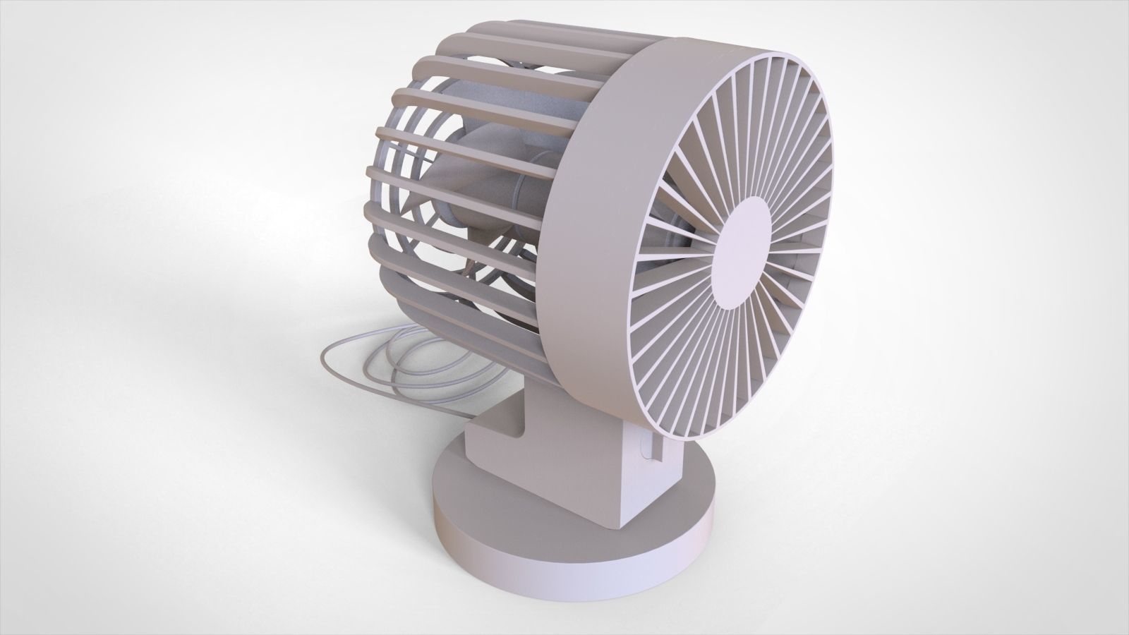 Mini electric fan 3D model_1