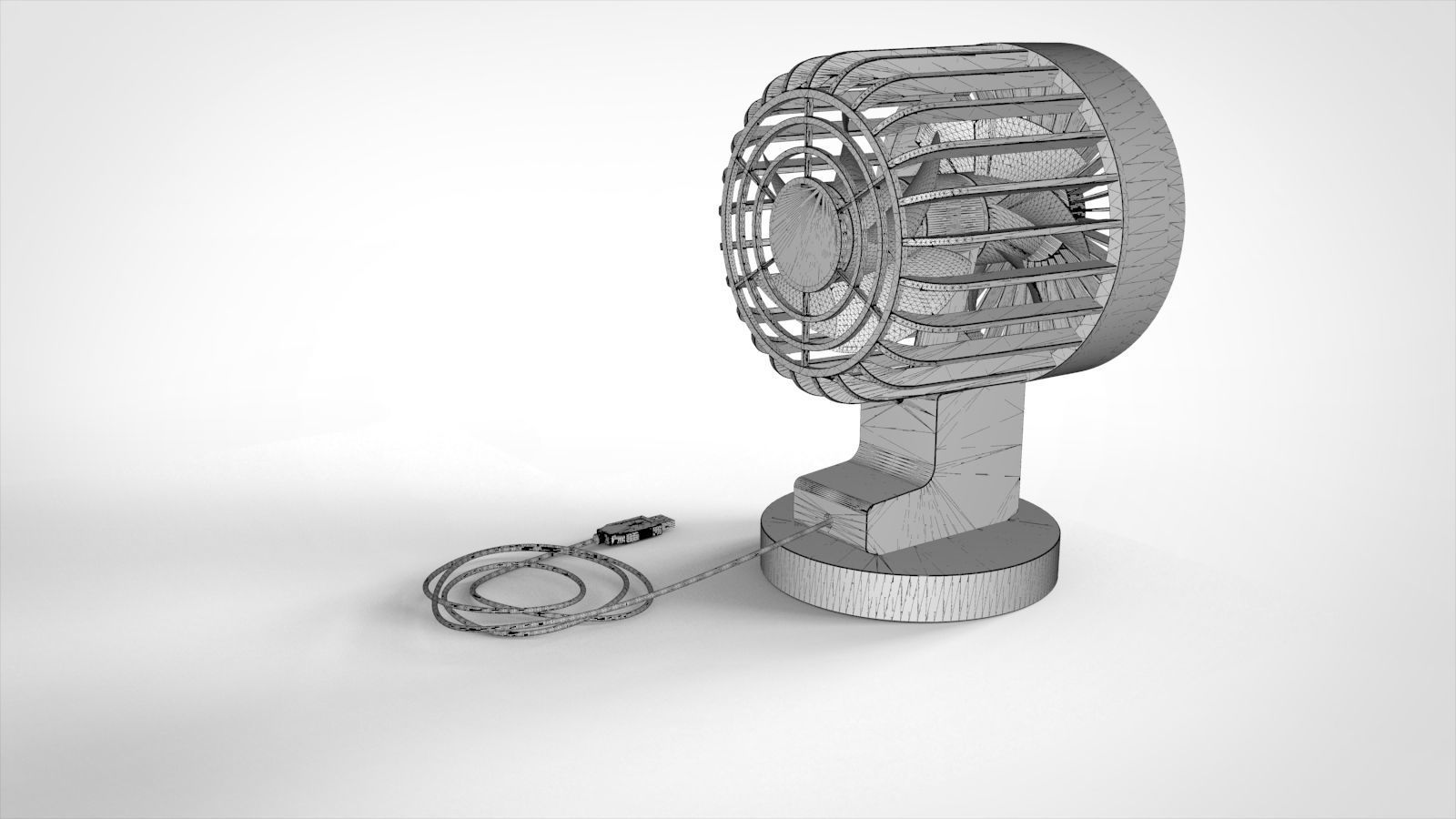 Mini electric fan 3D model_14