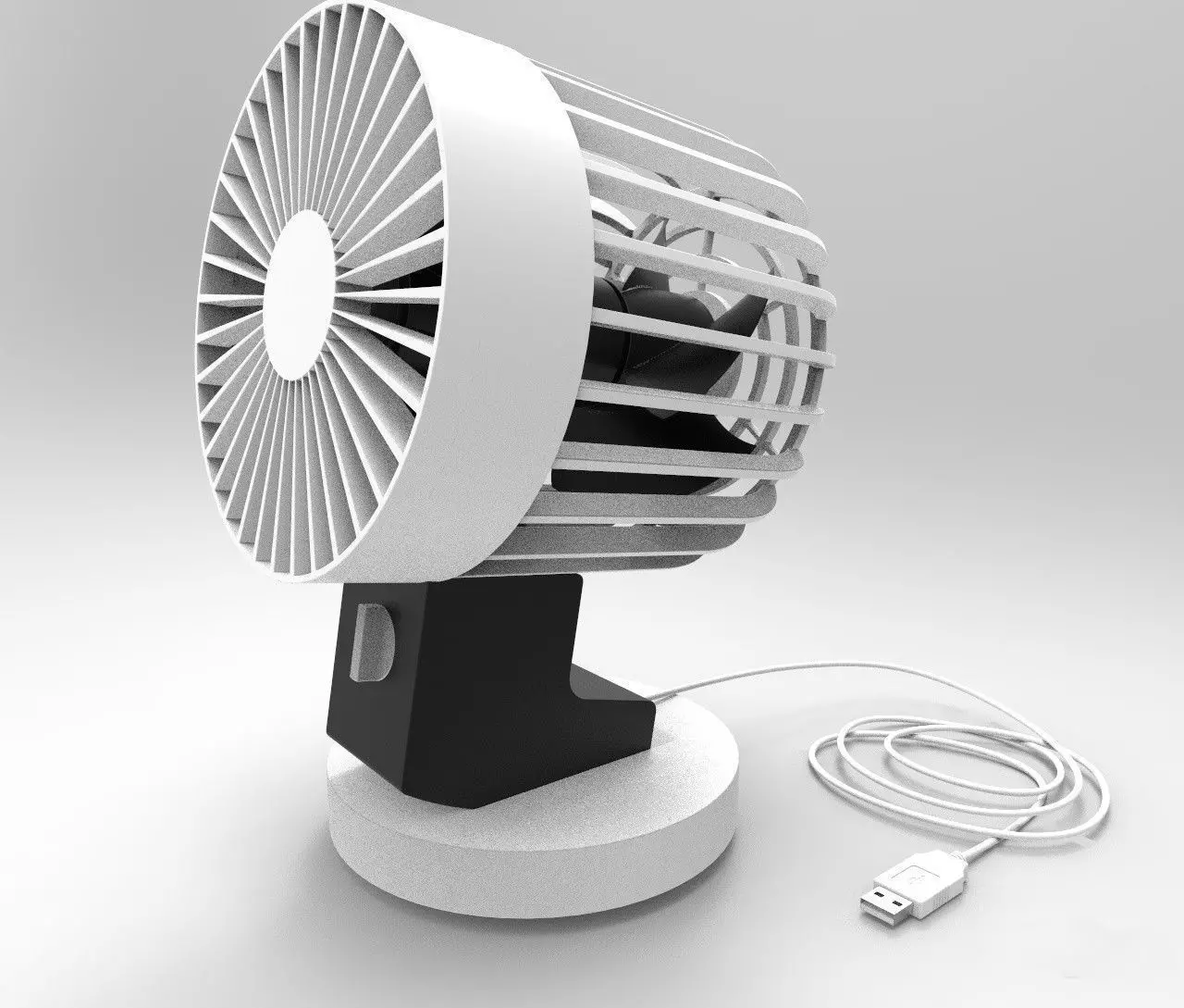 Mini electric fan 3D model_0