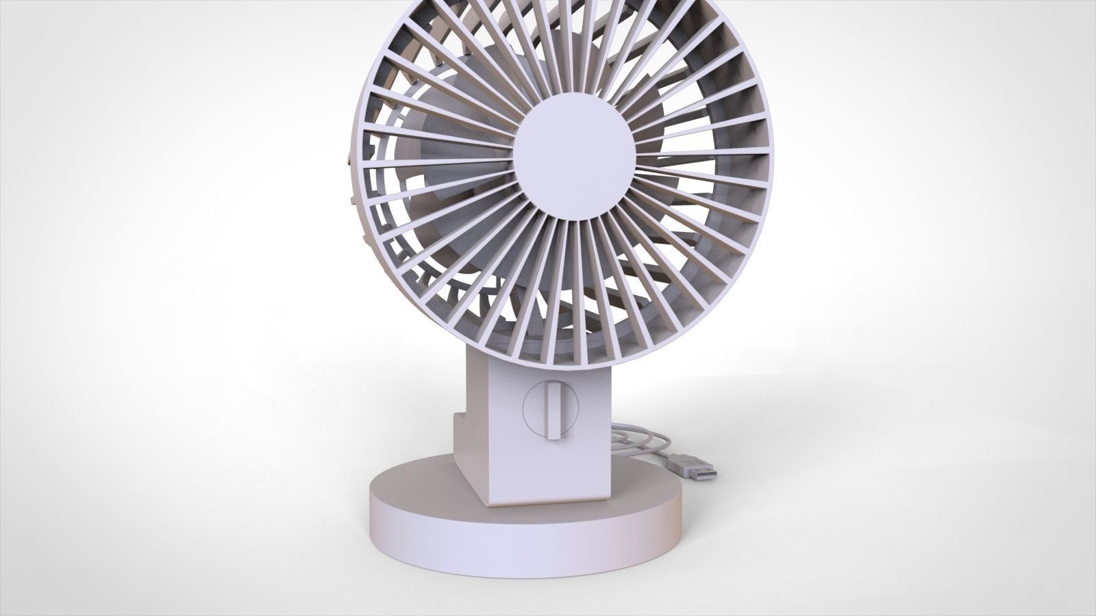 Mini electric fan 3D model_8
