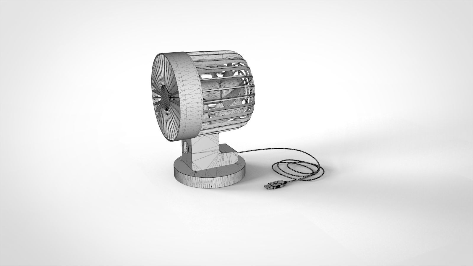 Mini electric fan 3D model_12
