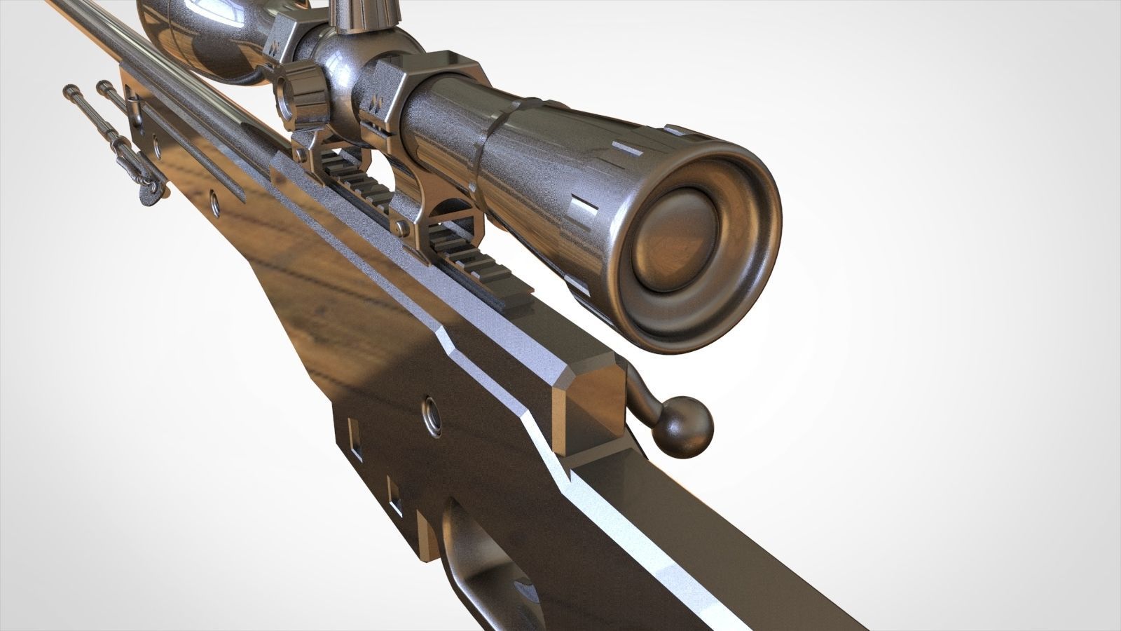 AWP Sniper Rifle 3D model_13