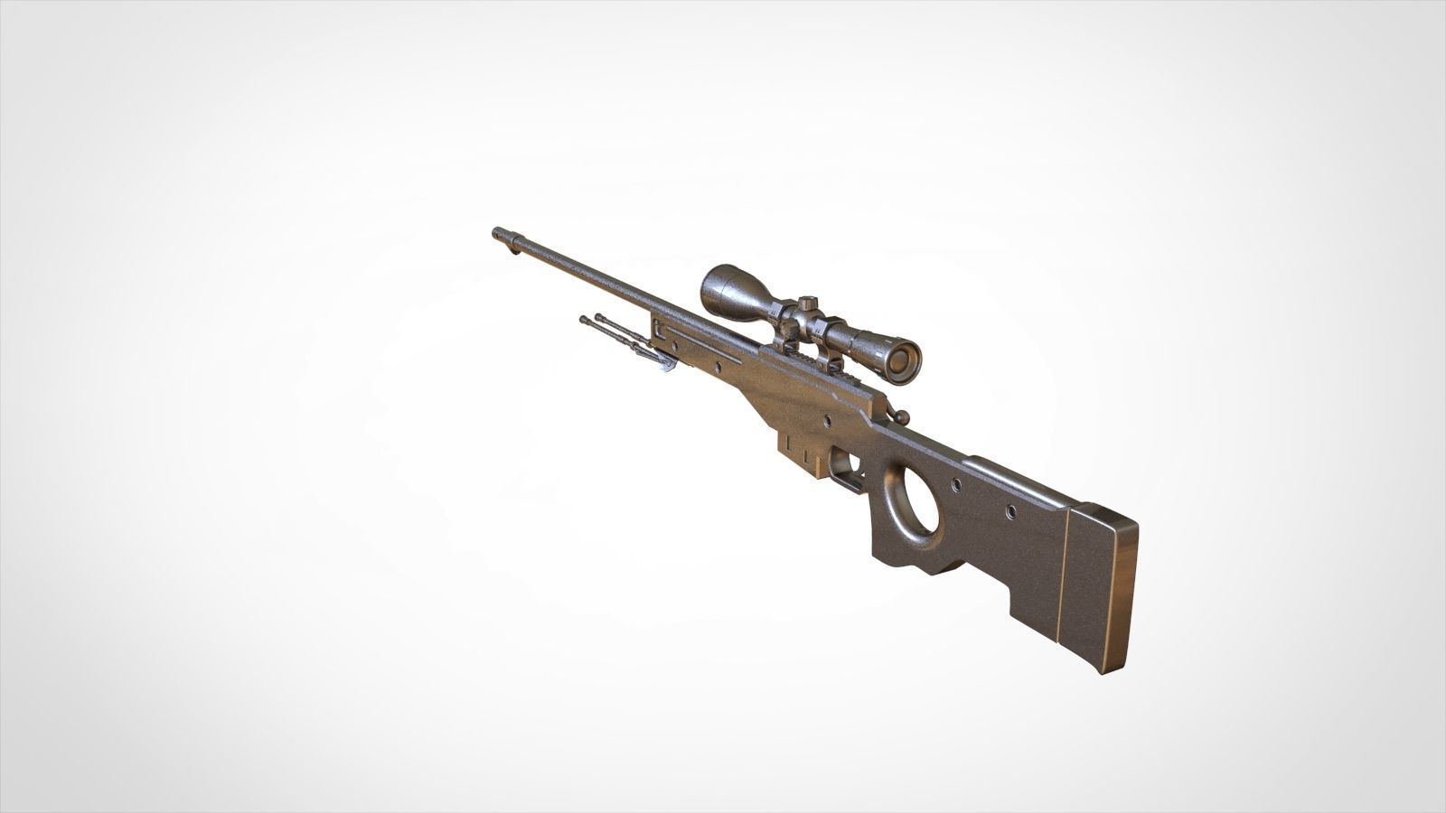 AWP Sniper Rifle 3D model_5