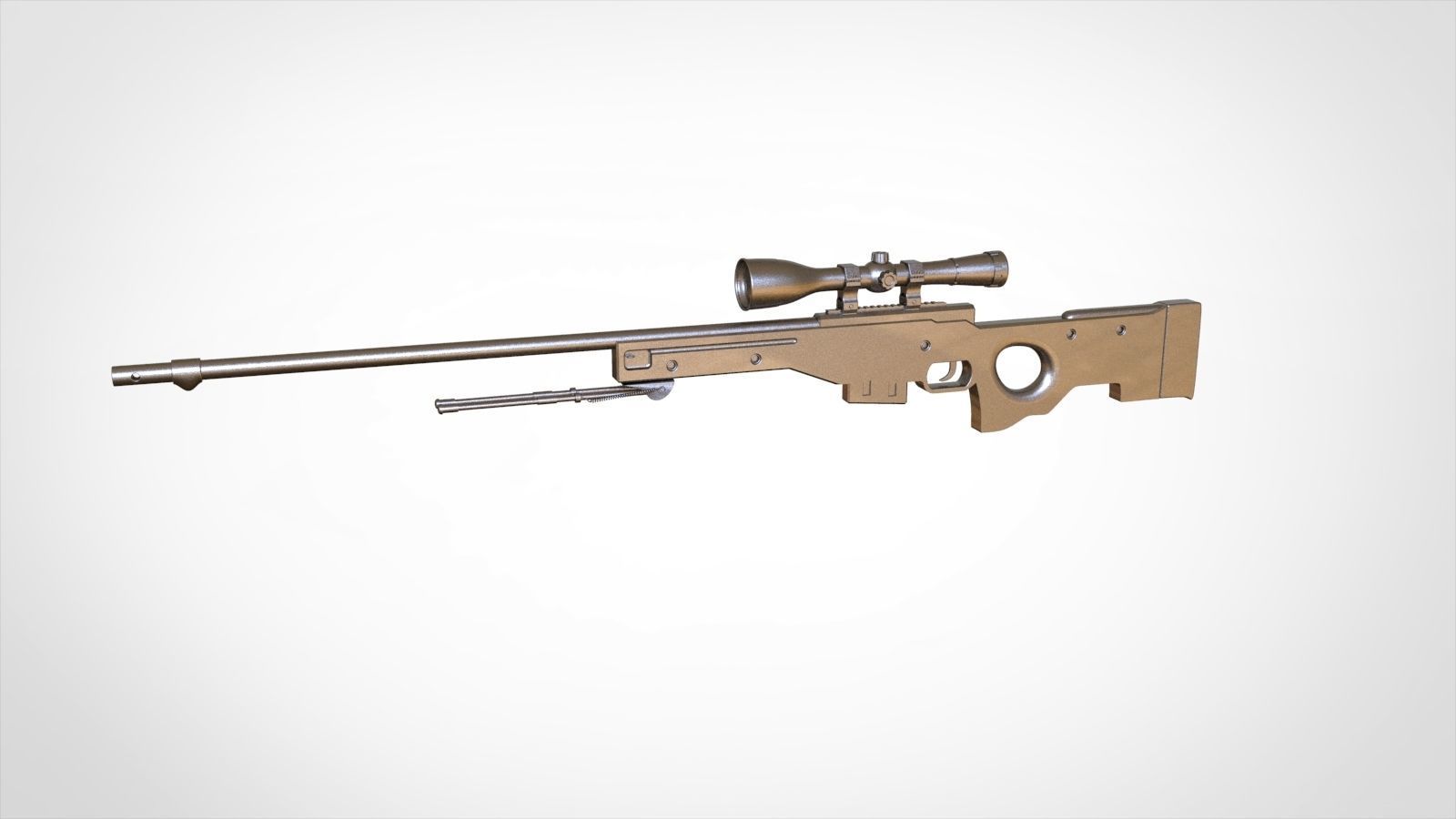 AWP Sniper Rifle 3D model_4