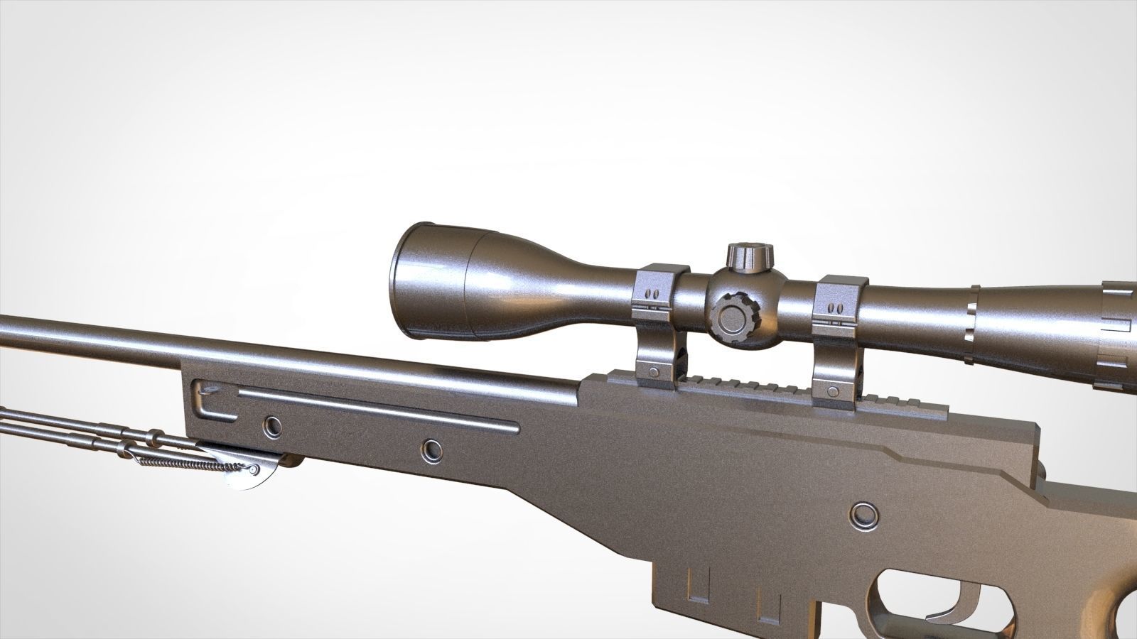AWP Sniper Rifle 3D model_7