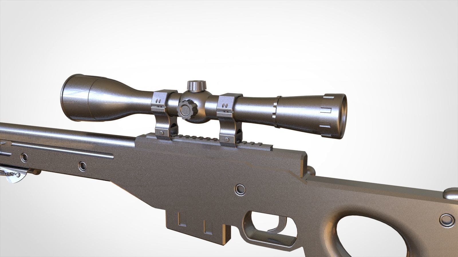 AWP Sniper Rifle 3D model_8