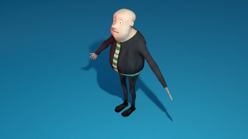 Character cartoon man in suit and tie Free low-poly 3D model_2