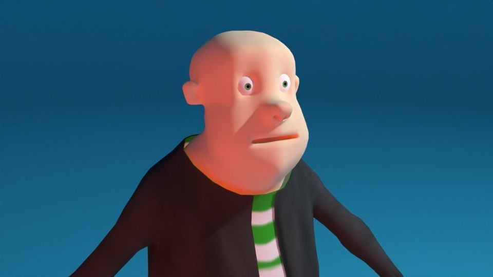 Character cartoon man in suit and tie Free low-poly 3D model_3
