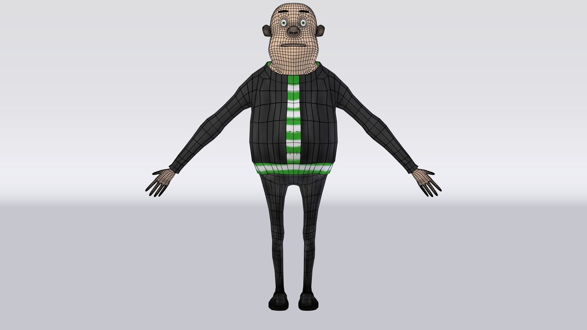 Character cartoon man in suit and tie Free low-poly 3D model_11