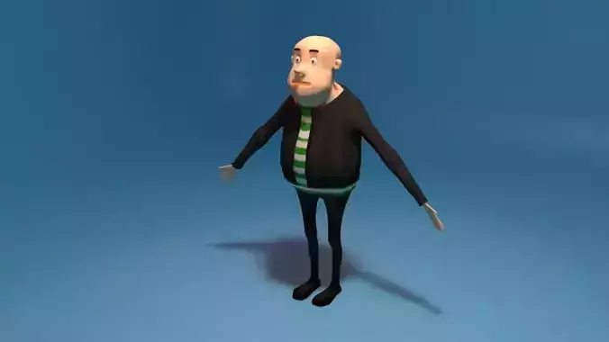 Character cartoon man in suit and tie Free low-poly 3D model