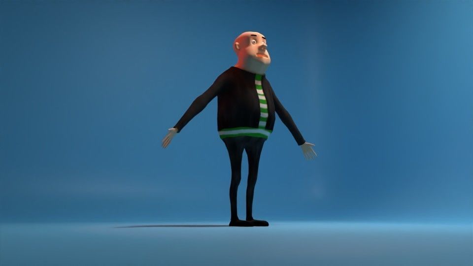 Character cartoon man in suit and tie Free low-poly 3D model_6