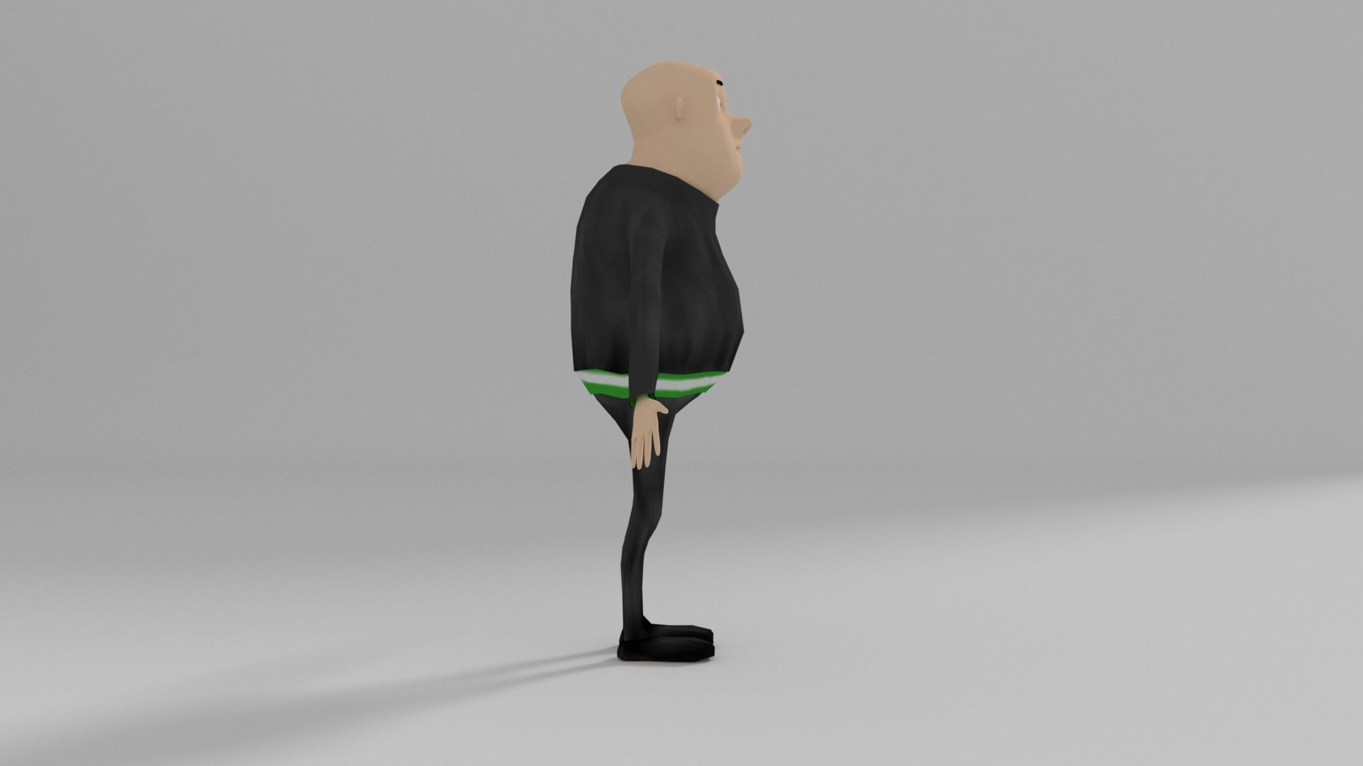 Character cartoon man in suit and tie Free low-poly 3D model_9