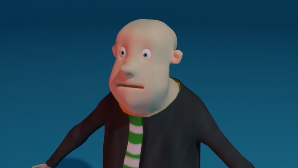 Character cartoon man in suit and tie Free low-poly 3D model_4