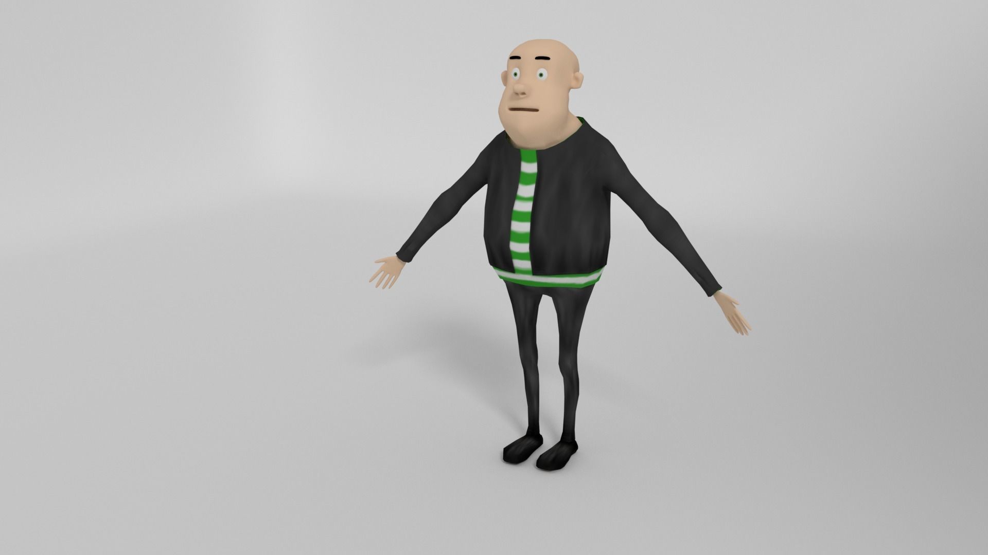 Character cartoon man in suit and tie Free low-poly 3D model_10