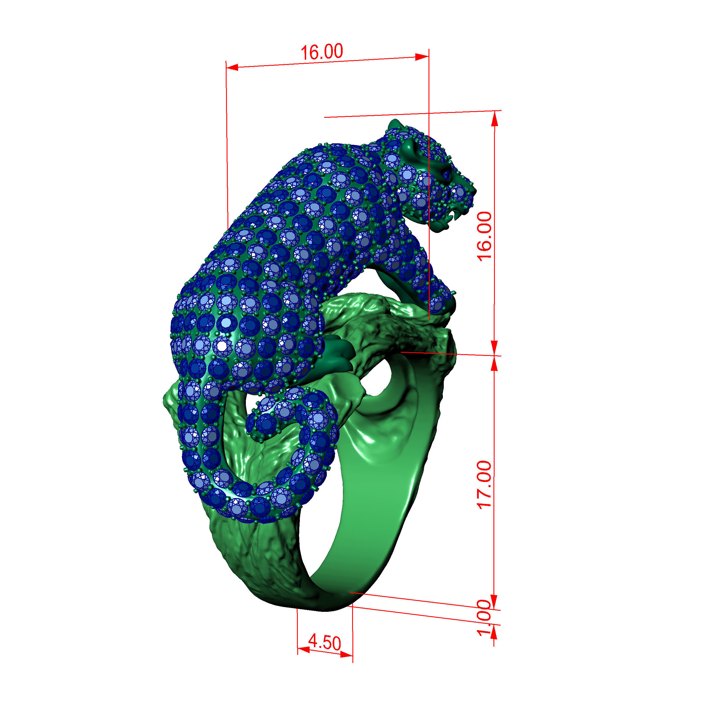 Ring White tiger cub 3D print model_7