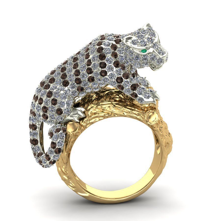 Ring White tiger cub 3D print model_2