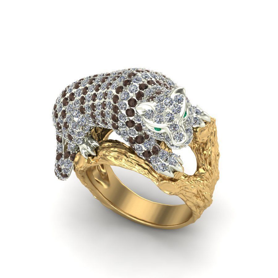 Ring White tiger cub 3D print model_4