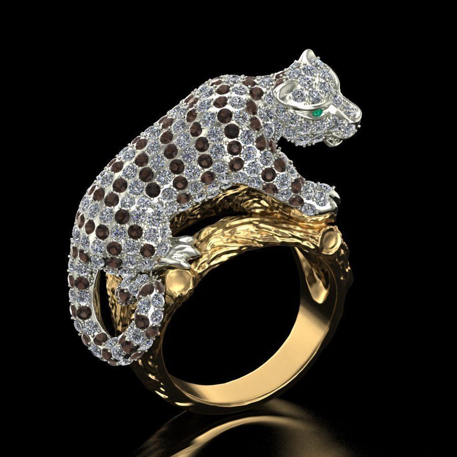Ring White tiger cub 3D print model_0