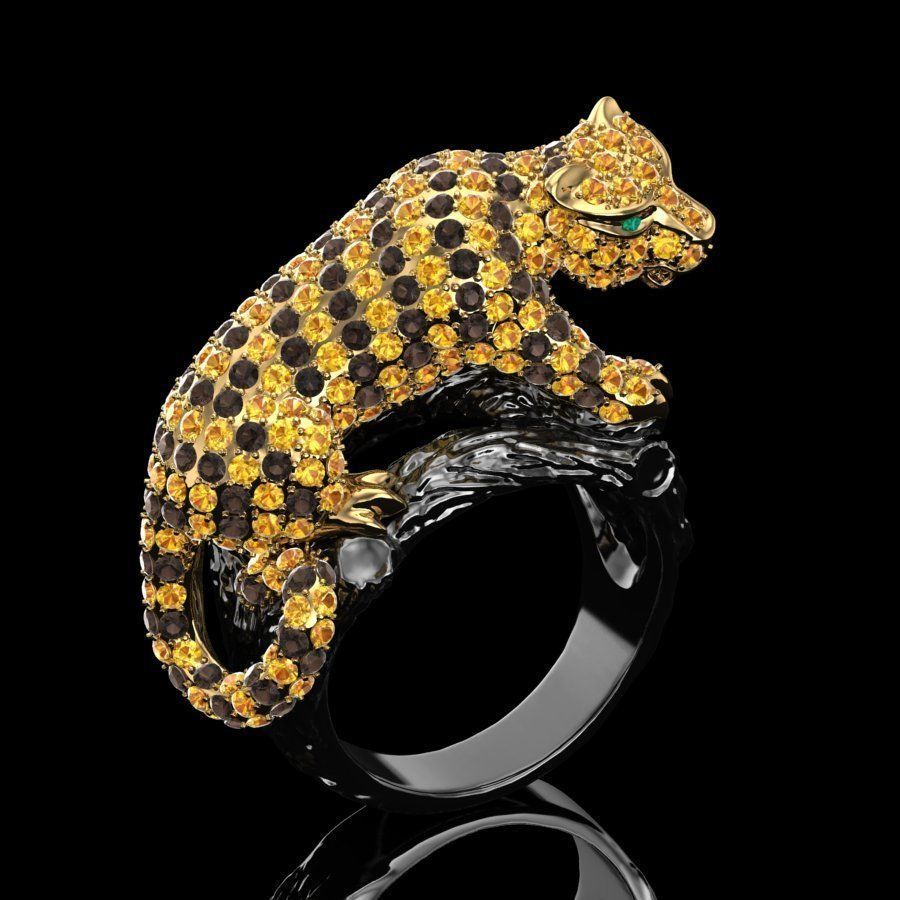 Ring White tiger cub 3D print model_1