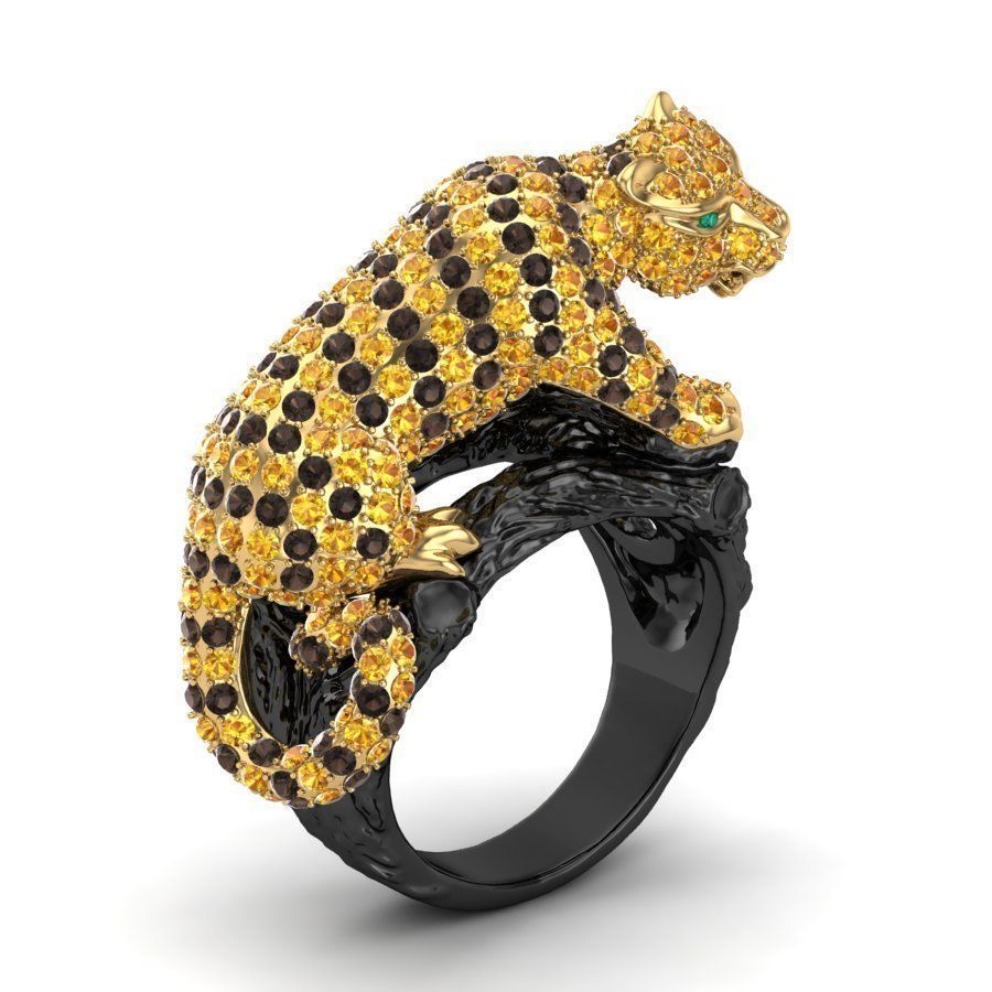 Ring White tiger cub 3D print model_5