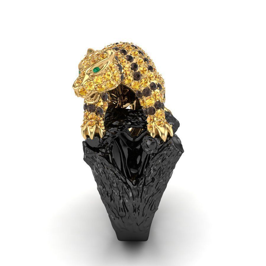 Ring White tiger cub 3D print model_3