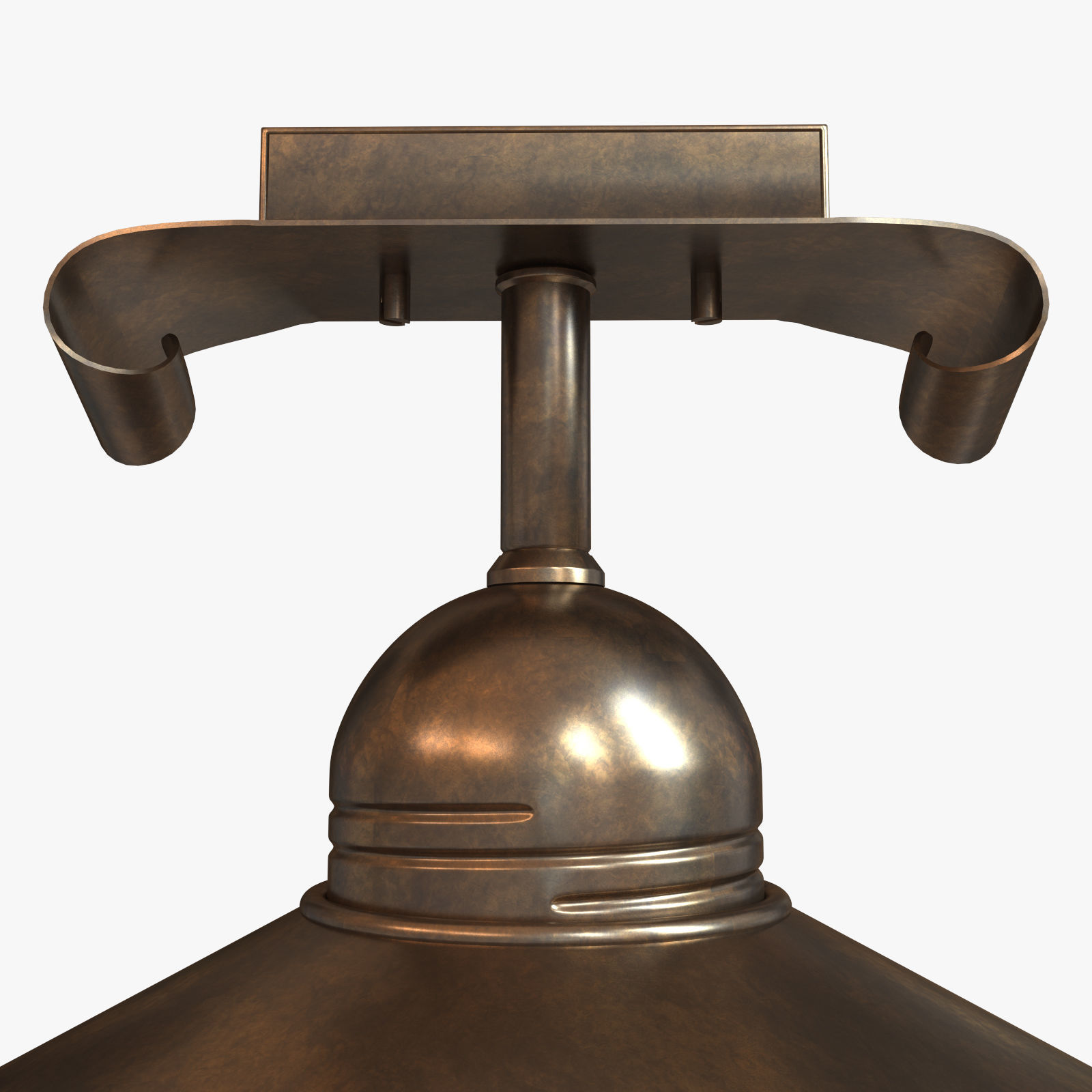 Chandelier metal ceiling light with glass bulb 3D model_2