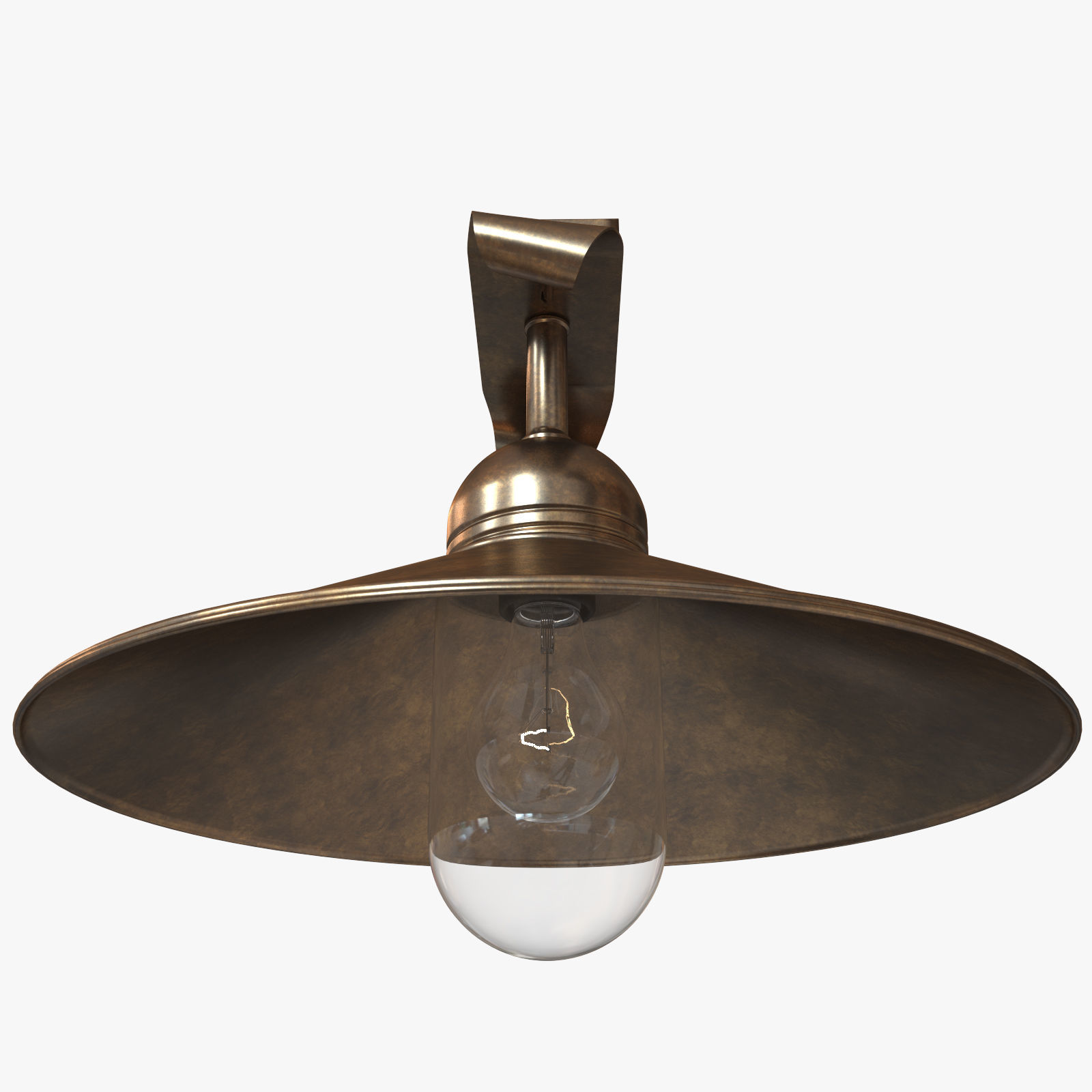 Chandelier metal ceiling light with glass bulb 3D model_1