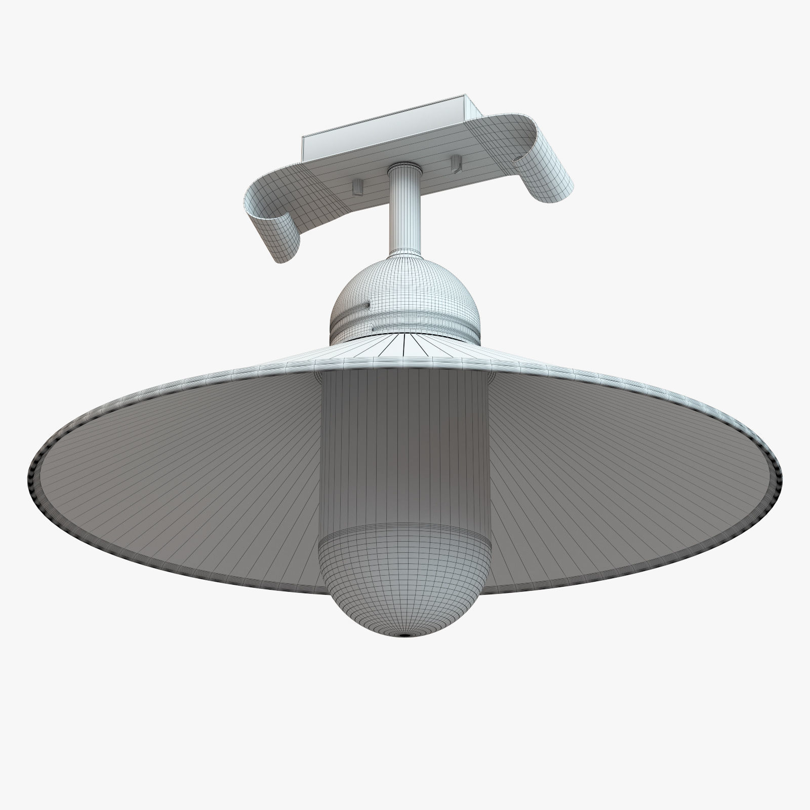 Chandelier metal ceiling light with glass bulb 3D model_4