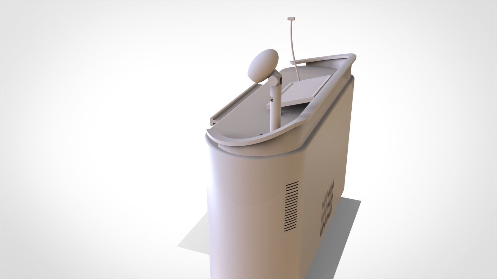 wooden Office table 3D model_3