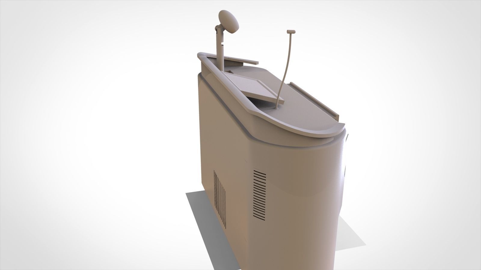 wooden Office table 3D model_5