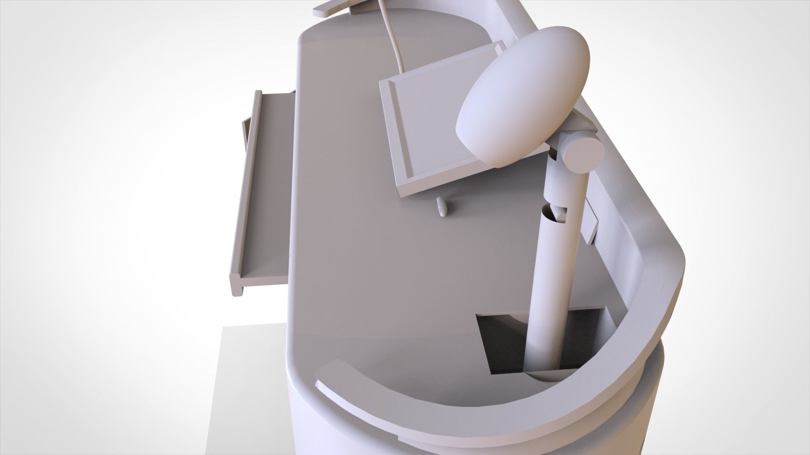 wooden Office table 3D model_9