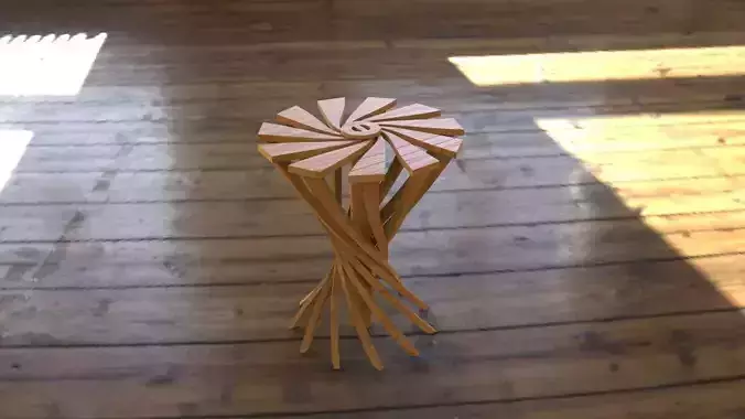 Wood Stool 3D model