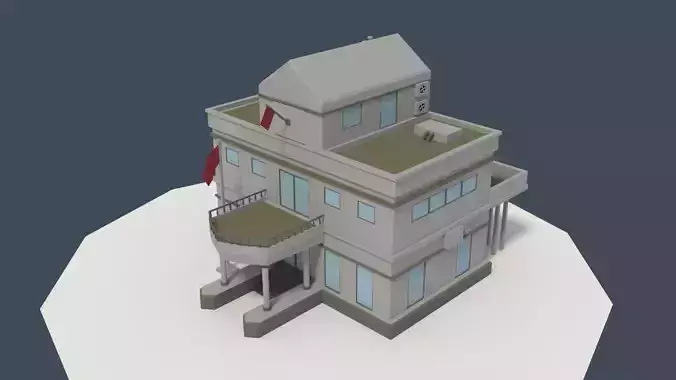 Low Poly Consulate Building