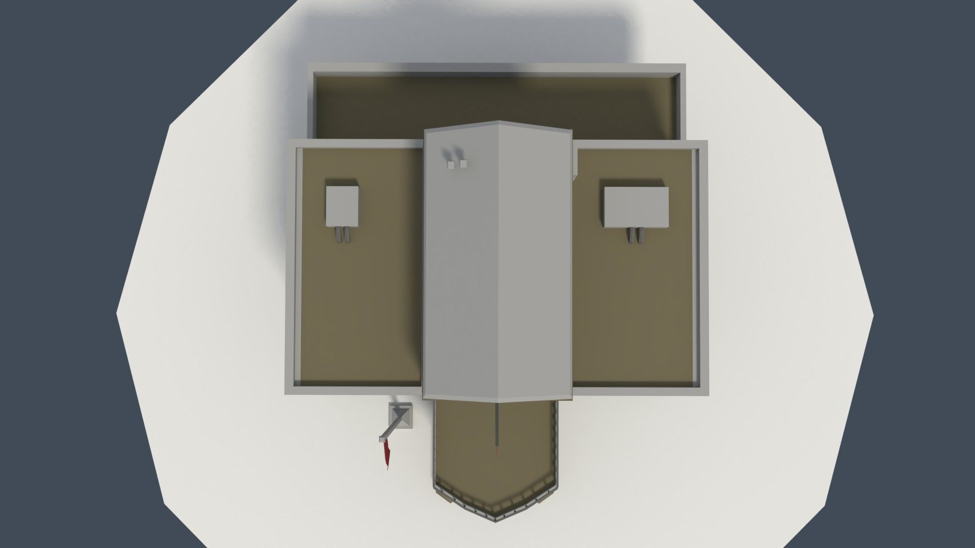 Low Poly Consulate Building Low-poly 3D model_4