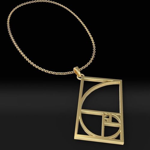 Pendant golden ratio necklace 3D print model