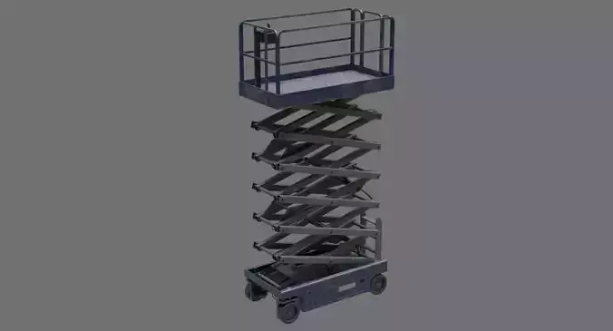 Scissor Lift 1B Low-poly 3D model