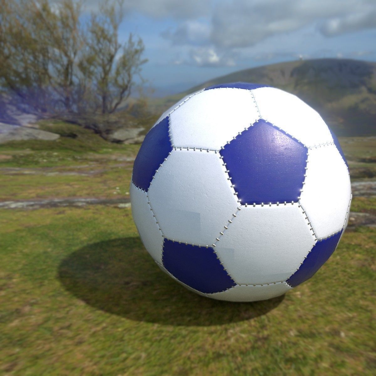 Soccer ball scratched PBR  Low-poly 3D model_3