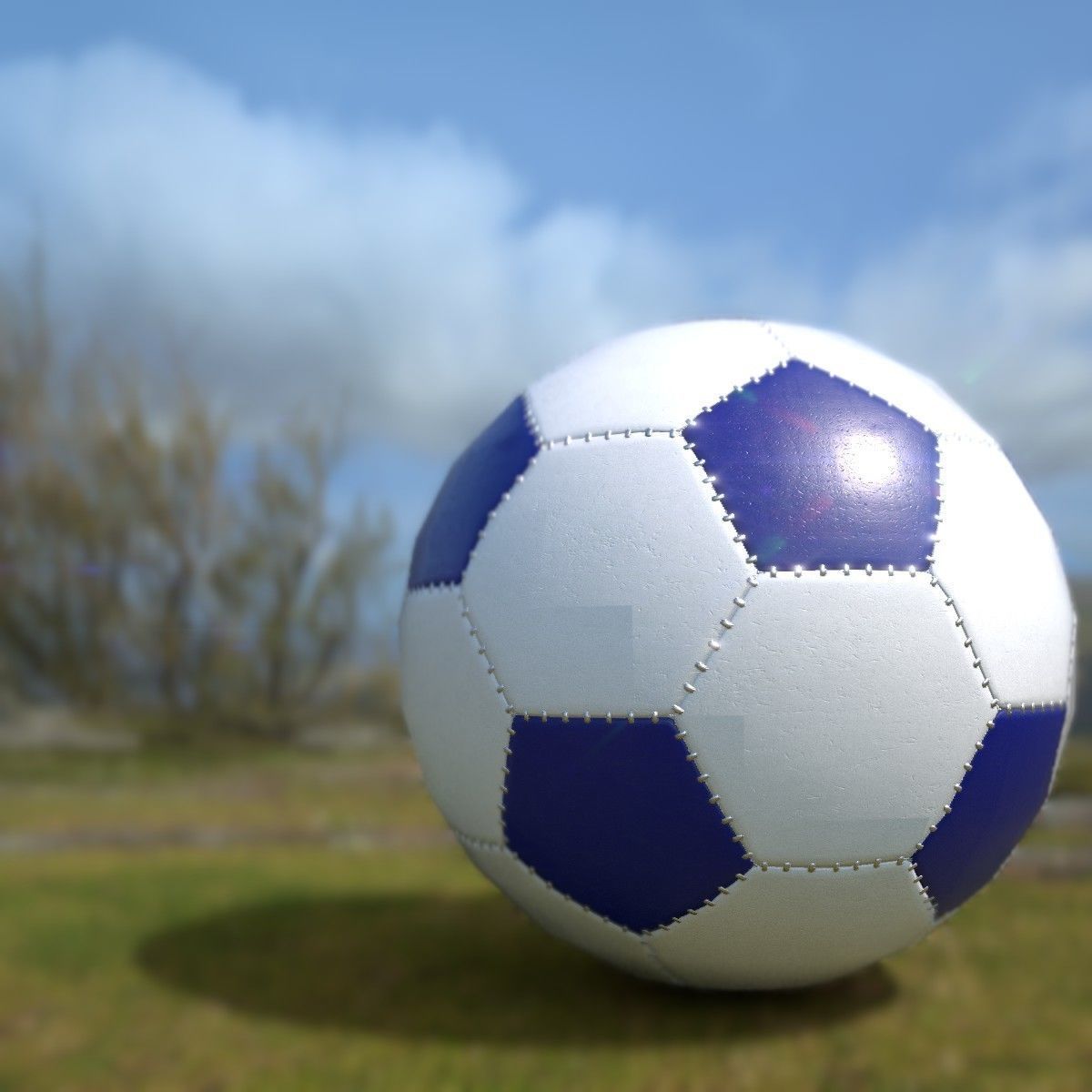 Soccer ball scratched PBR  Low-poly 3D model_1