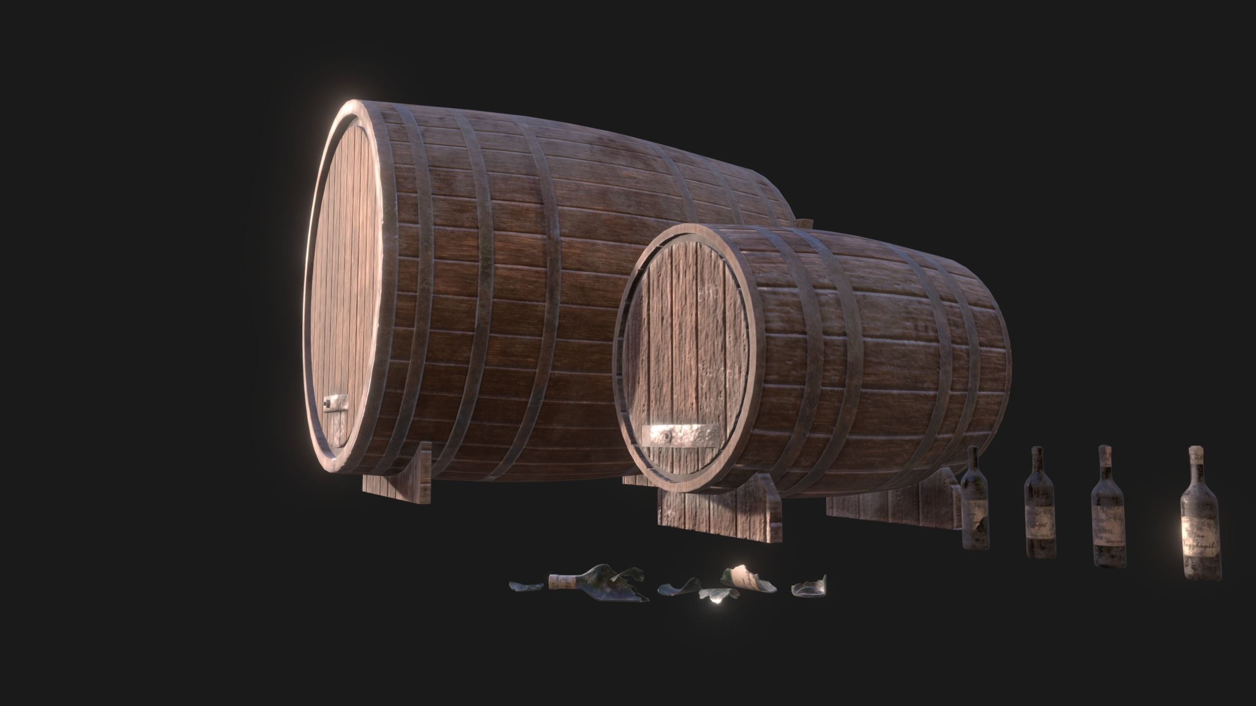 3D model Wine Cellar Pack VR / AR / lowpoly CGTrader